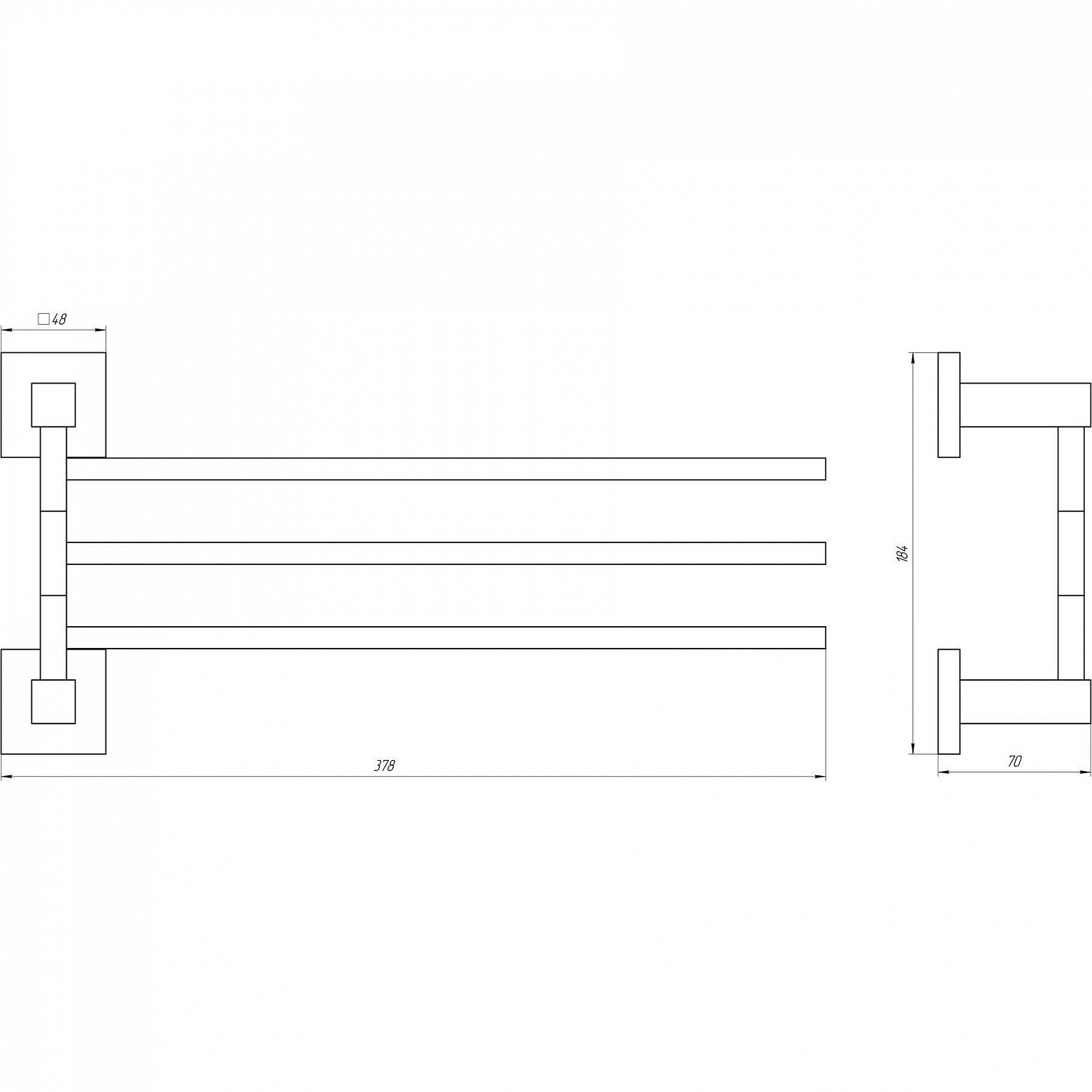 Тримач рушників Globus Lux SQ 9431-3  SUS304