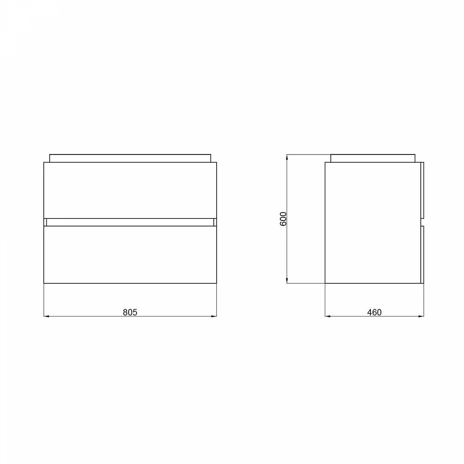 Тумба підвісна Qtap Albatross 810х725х460 White QT0174TP800DW