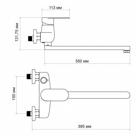 Змішувач для ванни Lidz Tani 0051 з поворотним виливом (з душовим гарнітуром) (k40) LDTAN0051CRM44961 Chrome