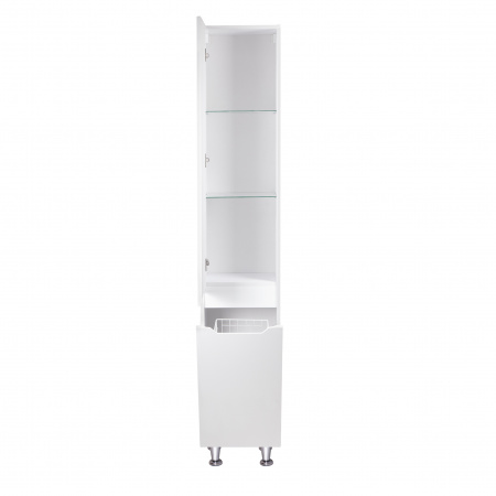 Пенал підлоговий Qtap Scorpio 350х1900х300 White з кошиком для білизни QT1475PN1901KRW