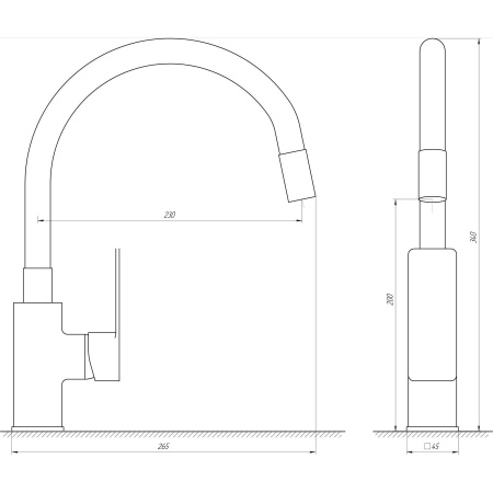 Змішувач для кухні DOMINO MALIBU DMM-203 LR-GP-BLACK