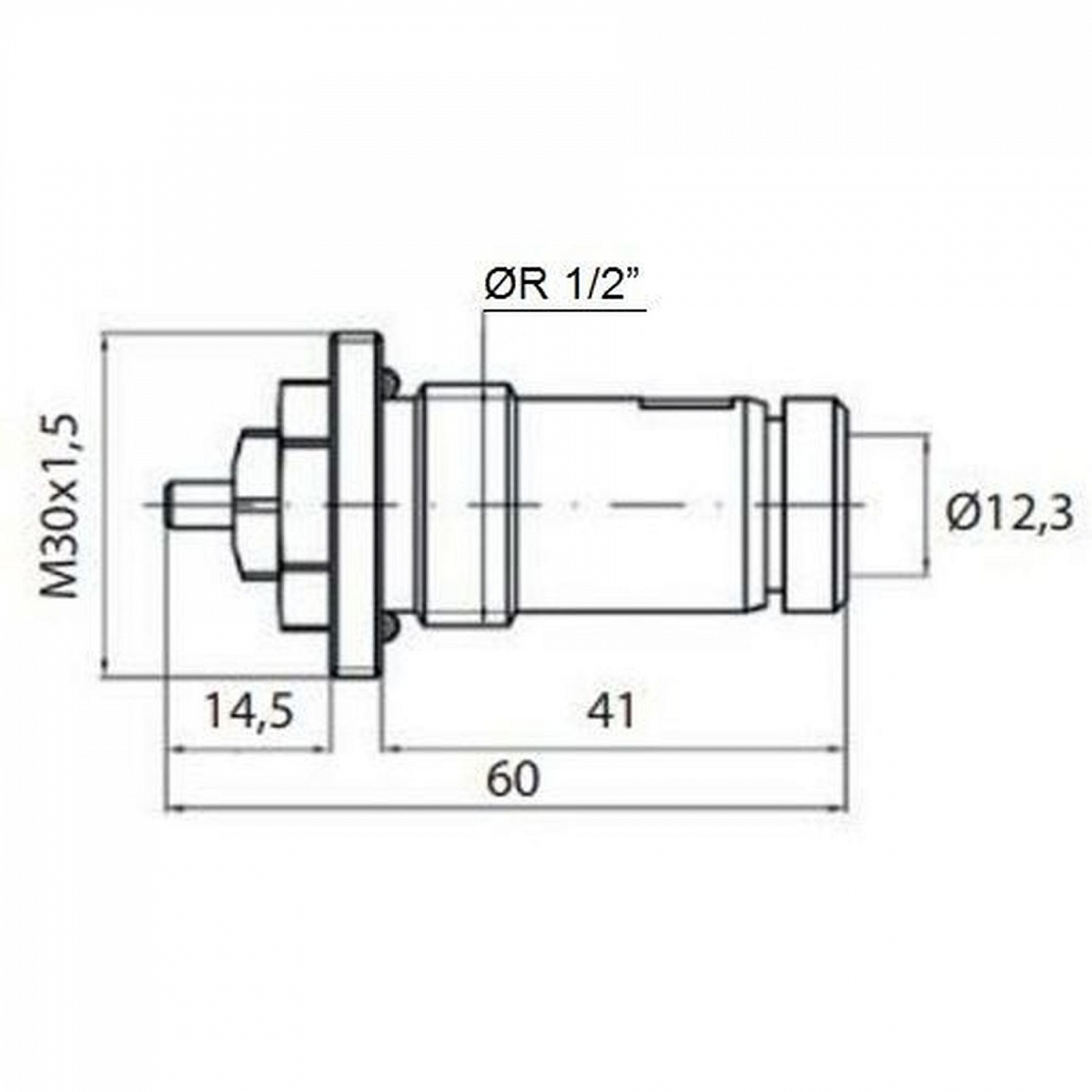 Клапан OUTER під термоголовку М30x1,5 панельного радіатора KALDE 1/2″ЗР ECO5029 (на трубу) в інтернет-магазині Yago
