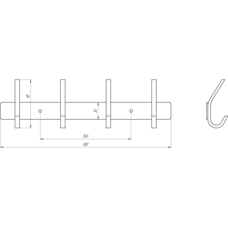 Планка з гачками Globus Lux SQ 9435-4 SUS304
